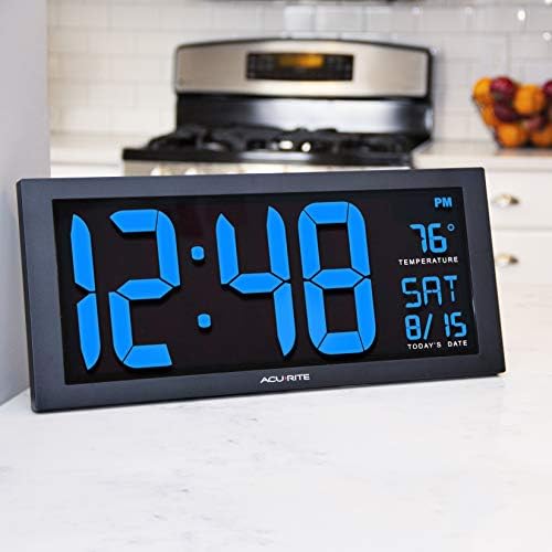AcuRite 14.5" Blue LED Digital Indoor Clock - Image 3