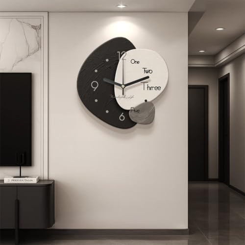 Modern 3D Wall Art Clock, Irregular Sandstone Texture Wall Decor by Unknown