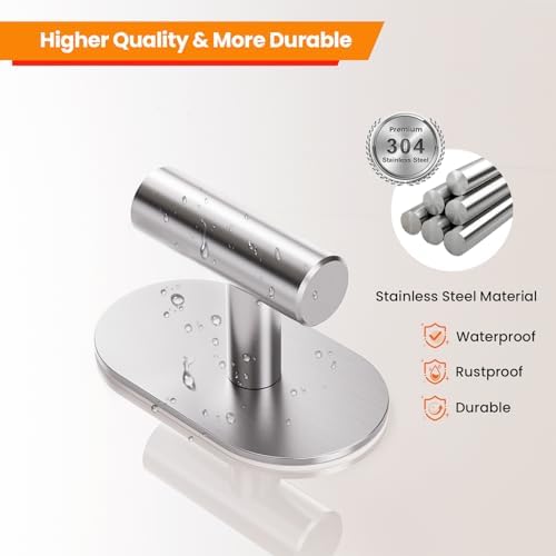 Aikzik Silver Adhesive Hooks Heavy Duty, Wall Hooks - Image 5