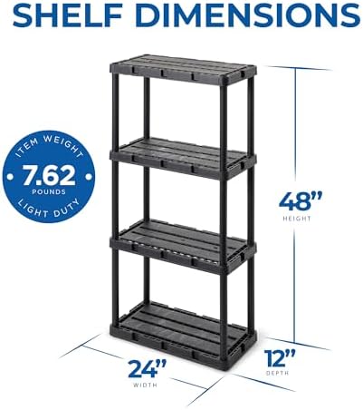 Gracious Living Knect-A-Shelf 4-Shelf Light-Duty Storage - Image 3