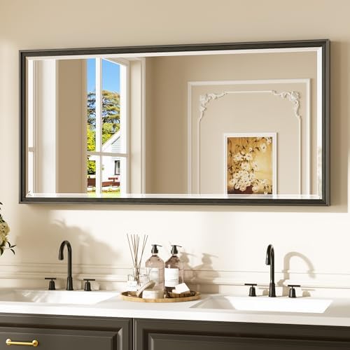 Keonjinn 48" x 24" Black Framed Mirror by Keonjinn