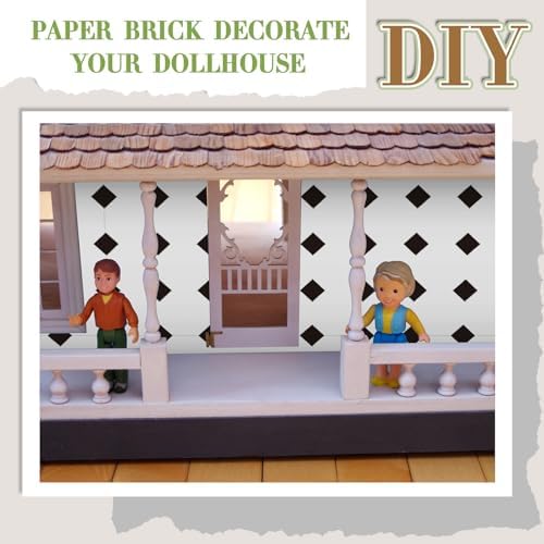 Flutesan 12 Pcs Miniature Dollhouse Wallpaper, Diamond Shape - Image 3
