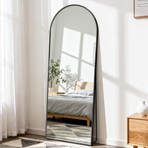 Arched Full Length Floor Mirror 56"x15", Body Standing Mirror by Aidoly