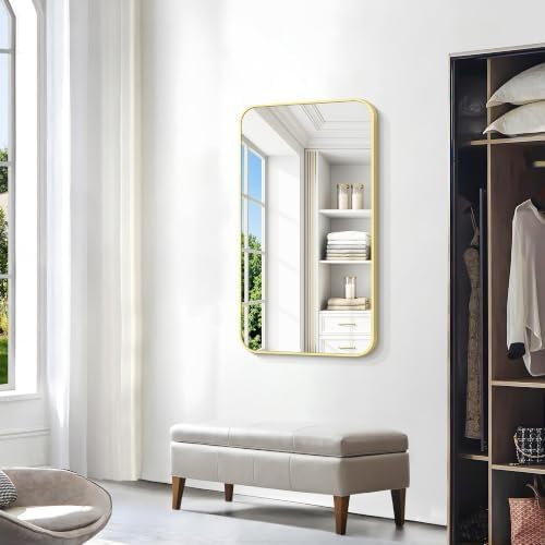 BONEWEI Gold Bathroom Mirror, 24x40 inch Wall Mirror - Image 5