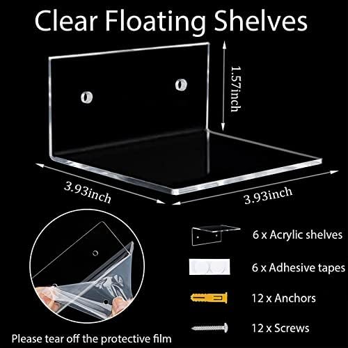 6 Pack Small Acrylic Floating Shelves - Image 3