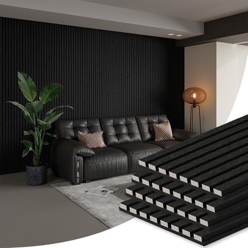 SMARTSTANDARD Acoustic Slat Wall Panels-4 Piece 106" x 12.6" by SMARTSTANDARD