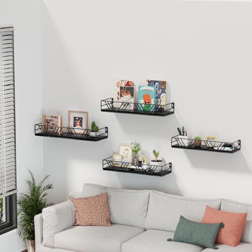 Amaoot Floating Shelves for Wall Set of 4, Wall Shelf Wood Floating Shelf - Image 2