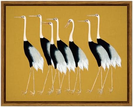 VIYYIEA Framed Vintage Crane Wall Art by VIYYIEAART