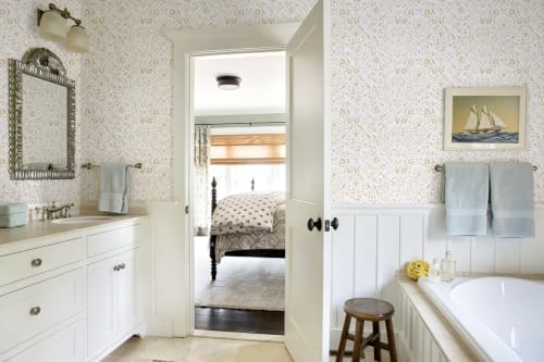 Dimoon Boho Peel and Stick Wallpaper Beige Brown Floral Contact Paper Vintage - Image 5