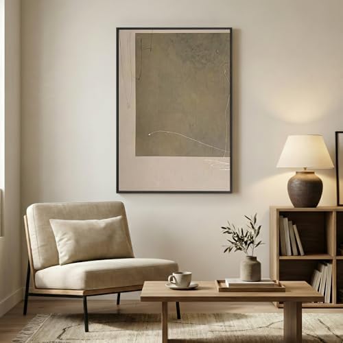 Framed Neutral Beige Taupe Abstract Wall Art, 1 Piece 24x36 In - Image 2