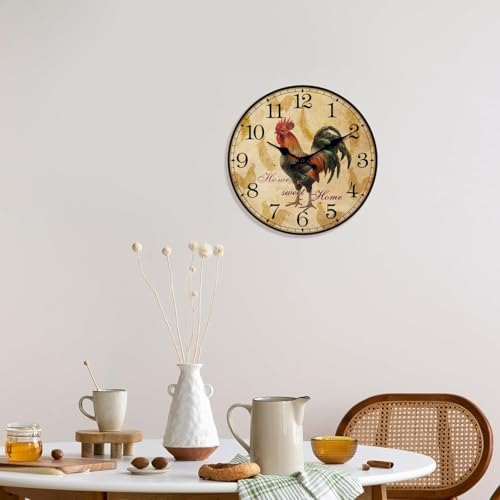 XFM Farmhouse Rooster Wall Clock Battery Operated 20 Inch Vintage Country - Image 6