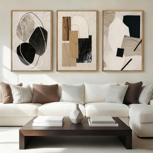 BINCUE Abstract Modern Wall Art Decor Framed Neutral Painting Prints Artwork - Image 4