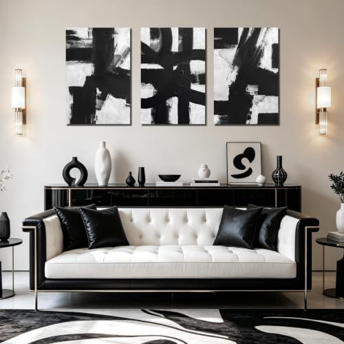 MXUNYZ Black and White Abstract Canvas Wall Art - Image 2