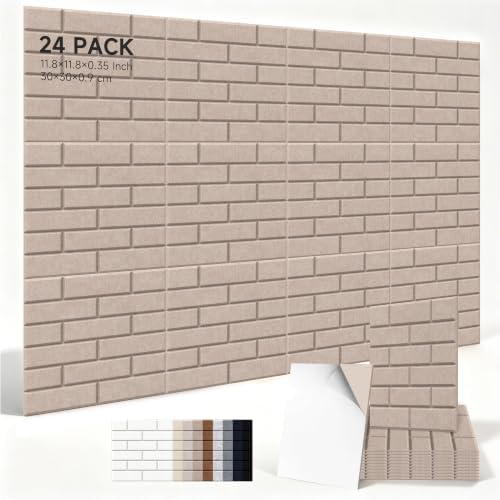 TO-TH Acoustic Wall Panels Peel and Stick Noise Reducing Panel 24Pack by TO-TH