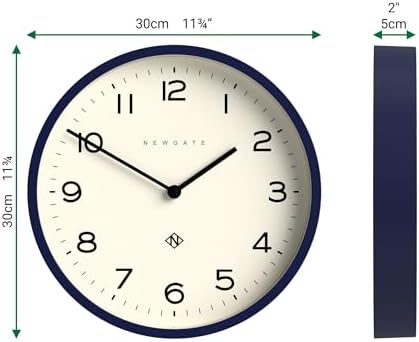 NEWGATE® Number Four Echo wall Clock | Modern Round Clock | 12" | Midnight Blue - Image 3