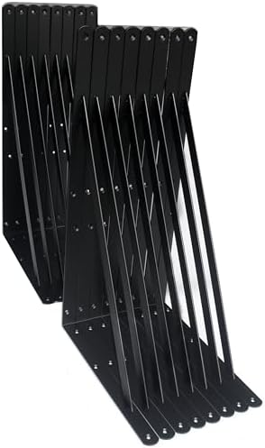 16 Pack L20 x H 12" Black Heavy Duty Shelf Brackets by MHMYDZ
