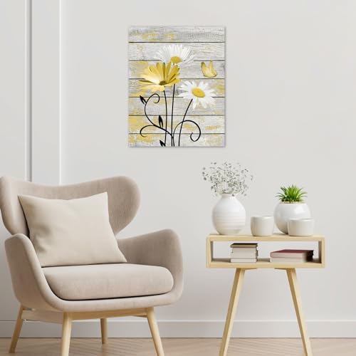 HVEST Farmhouse Yellow Floral Wall Art - Image 4