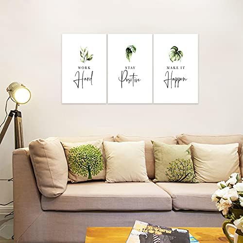 3 Piece Inspirational Wall Art, Quotes Work Stay Make it Canvas Prints - Image 2