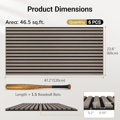 TONOR Wood Wall Panels for Interior Wall Decor-6 Pack 47.2" x 23.6" - Image 4