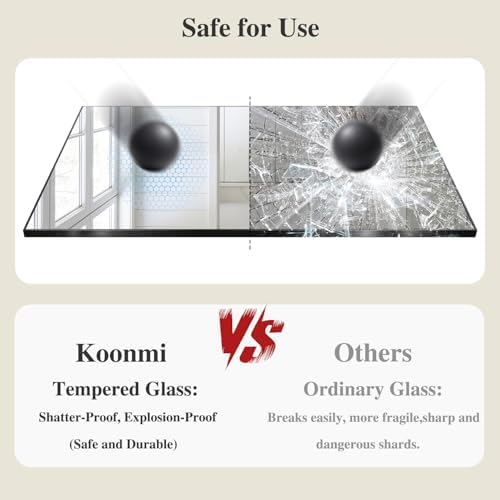 Koonmi Black Rectangle Wall Mirror, 36x55 Inch Bathroom Mirror, Aluminum Frame - Image 4