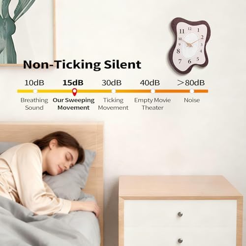 Mid Century Irregular Shape Retro Wall Clock, 14 x 10 Inch - Image 3