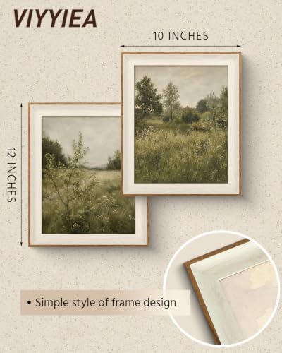 VIYYIEA Vintage Framed Countryside Landscape Wall Art Set, 10x12 Inch - Image 5