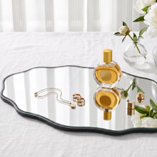 PERFNIQUE Black Scalloped Mirror, Hanging Leaning - Image 6