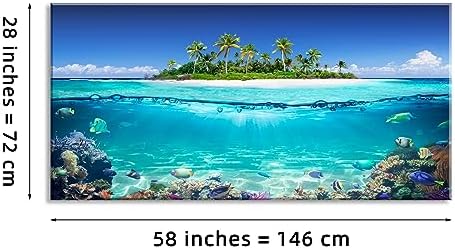 Tropical Island Coral Reef Landscape Canvas Wall Art - Image 2