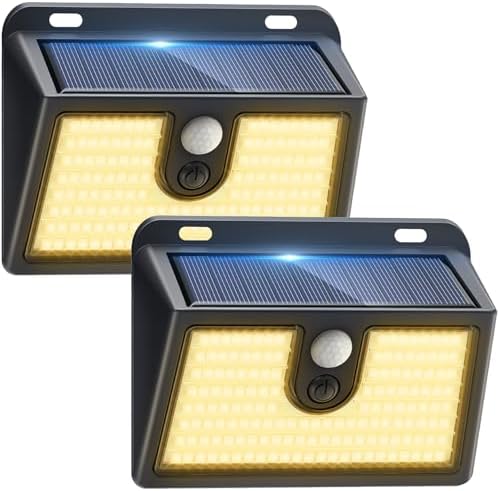 Solar Motion Sensor Outdoor Lights, Super Bright Solar Lights Outdoor Waterproof by Claoner