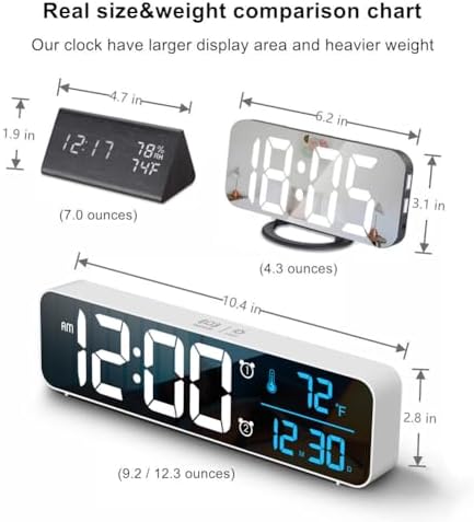 Digital Clock, Clock For Bedroom, Clocks For Living Room Decor, Desk Table Clock - Image 4
