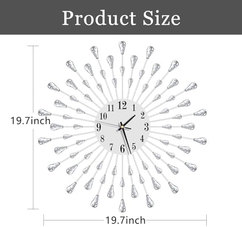 Large Wall Clock Metal Decorative Wall Clocks Silent Non-Ticking, Bling Shining - Image 4