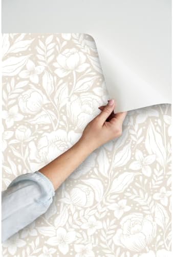 Spoonflower Neutral Victorian Peel and Stick Removable Wallpaper - Image 3