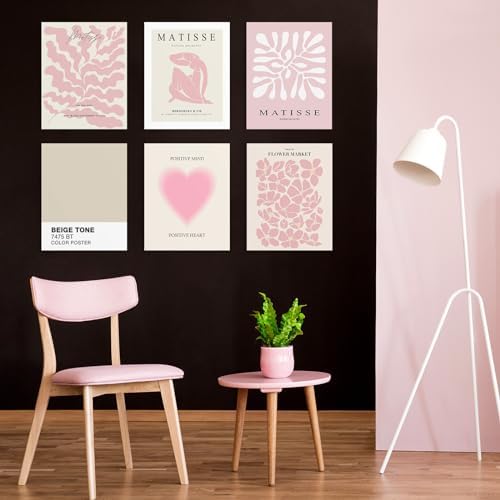 Habseligkeit Pink Matisse Wall Art Prints, Abstract Wall Art Exhibition Posters - Image 2