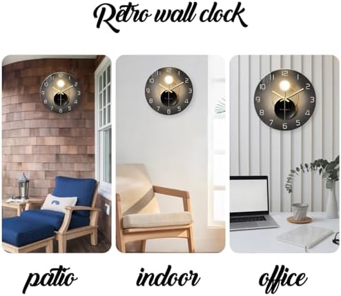14 Inch Glass Black and Gold Wall Clock Living Room - Image 6