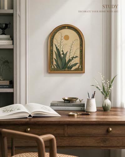 VIYYIEA Arched Framed Floral Wall Art, Sage Green Botanical Home Decor - Image 3