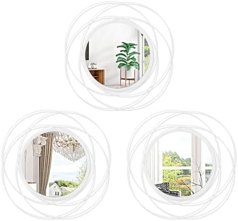 3 Pack Circle Mirror Wall Decorative Metal Wall Mirror, Art Small Round Wall by HLFMVWE