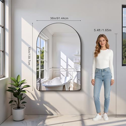 Arched Bathroom Mirror, Wall Mounted Mirror, Living Room, Hanging or Leaning - Image 5