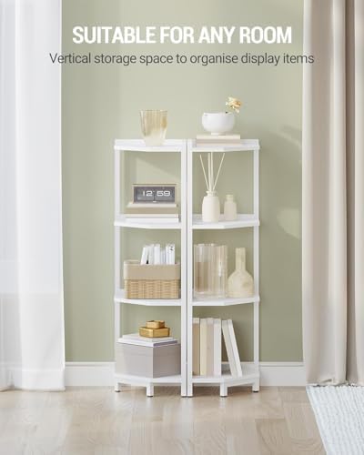 Hzuaneri Corner Shelf Stand 4-Tier Corner Bookshelf Storage Standing Shelf - Image 6
