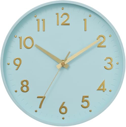 Mosewa Small 8 Inch Wall Clock Battery Operated Silent Non Ticking Analog by MOSEWAWALLCLOCK