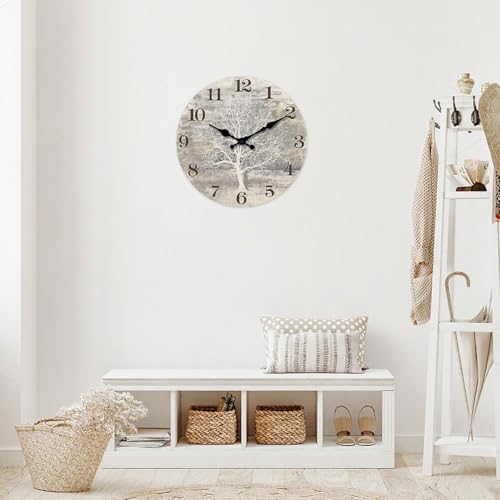 XFM Large Farmhouse Tree of Life Wall Clock 16 Inch Silent - Image 4