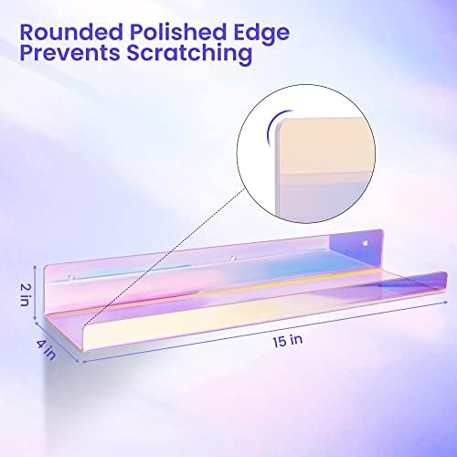 upsimples 2 Pcs 15" Iridescent Acrylic Shelves - Image 3