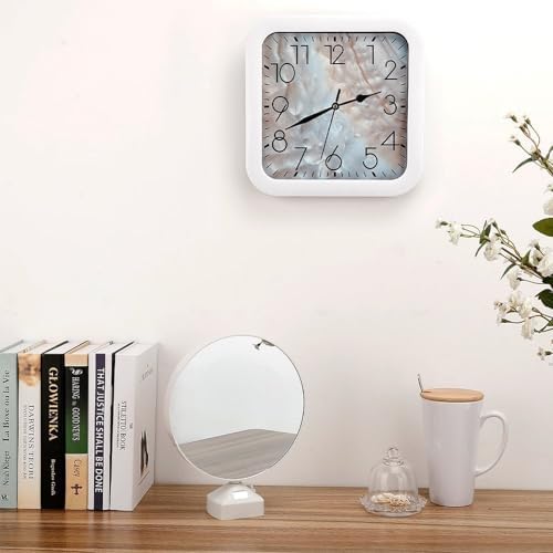 Mother of Pearl Light Square DIY Frame Wall Clock - Image 4