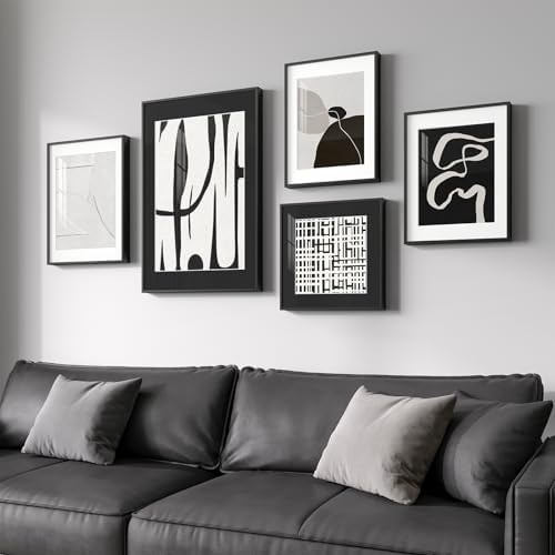 Framed Black and White Modern Abstract Wall Art by Cuspin