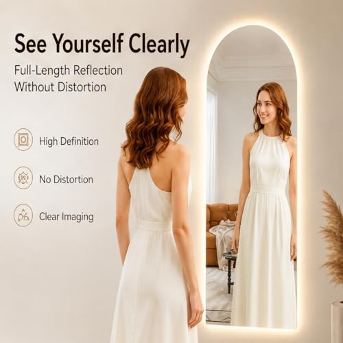 LAIYA 71" L x 32" W Archway LED Full Length Mirror - Image 3