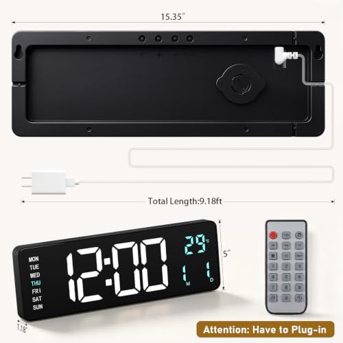 16" Large Digital Wall Clock - Image 3