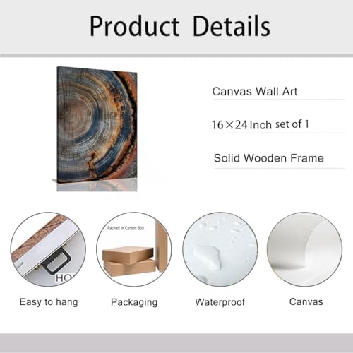 Tree Ring Wall Art Canvas, Modern Nature Decor - Image 7