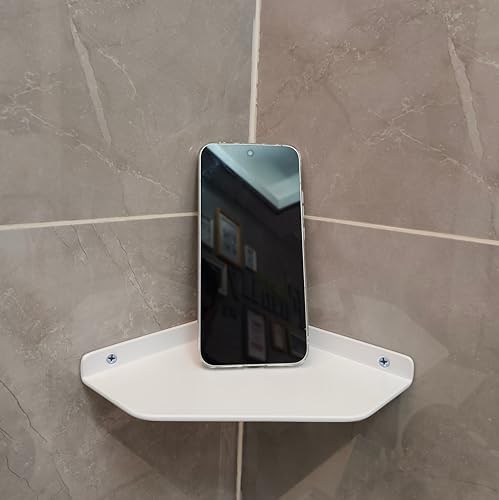 6 Inch White Floating Corner Shelf Wall Mounted, Triangle Decorative Shelf - Image 7