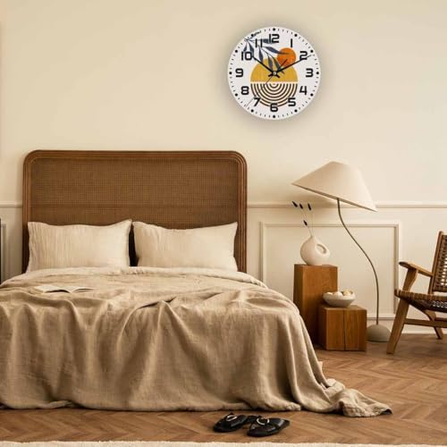 Abstract Sunset wall Clock 10 inch Round Silent Non Ticking Wood Wall Clocks - Image 5