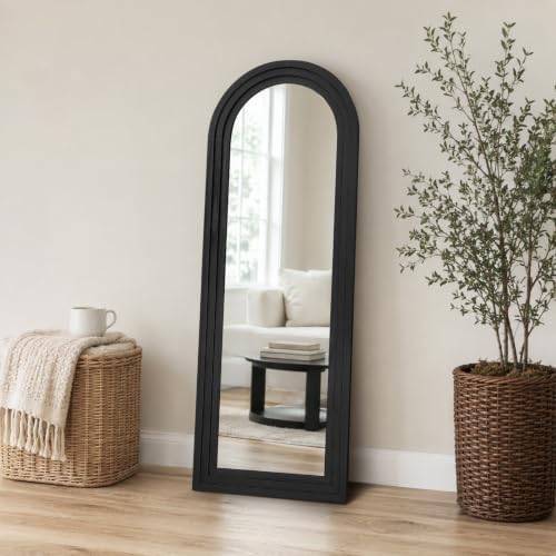 58x22 Arched Full Length Mirror, Solid Wood 3 Layer Frame by ABSWHLM
