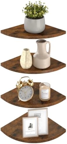 VASAGLE Floating Corner Shelves, 7.8 x 7.8 x 0.5 Inches by VASAGLEbySONGMICSHOME